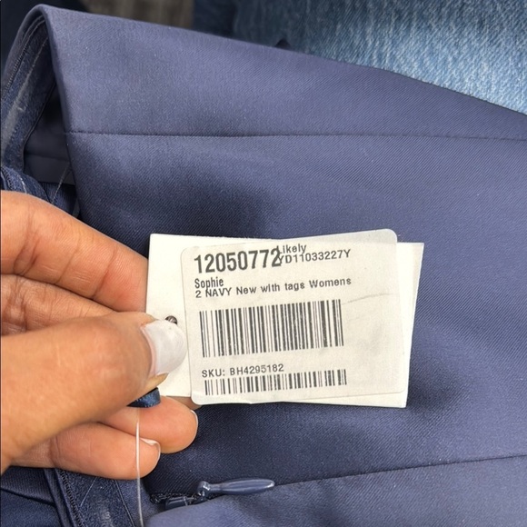 NWT LIKELY Sophie Navy Strapless midi Dress heart neckline size 2 - Picture 3 of 5